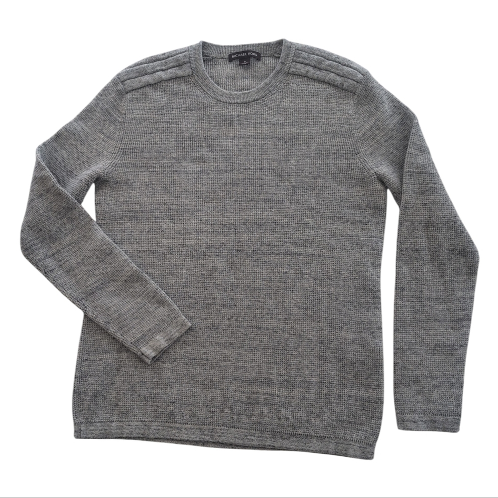 Michael Kors Sweater Men's L Grey Cotton/Wool Blend Classic Preppy Versatile